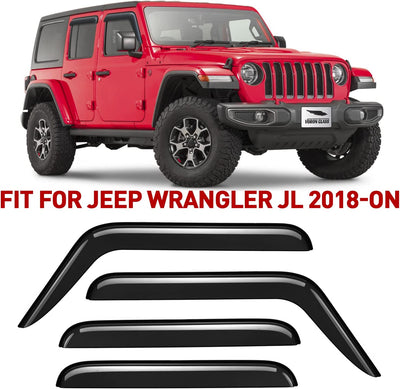 Tape-on Extra Durable Rain Guards for Jeep Wrangler 2018-2026 JL/Jeep Gladiator/For Compass 17-26 /4 Pieces