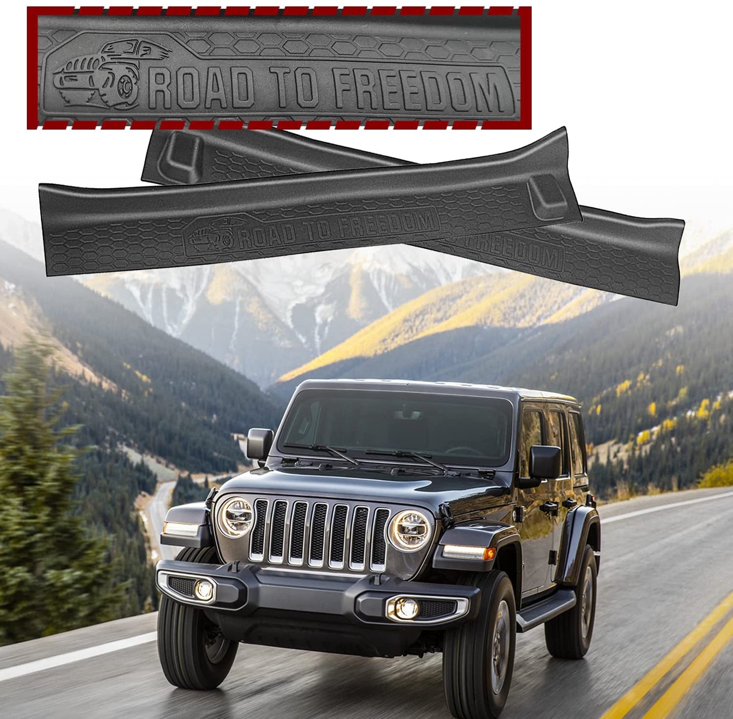 Door Sill Guards Kit Compatible 2018-2021 Jeep Wrangler JL / Jeep Gladiator JT Accessories Parts