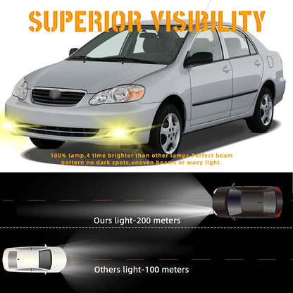 Driving Fog Lights Compatible with Toyota Camry 2002-2004/ Corolla 2005-2008/ Solara 2002-2003 Bumper Fog Lamps with Halogen Bulb & Switch and Wiring Kit (Clear Lens) - OMOTOR