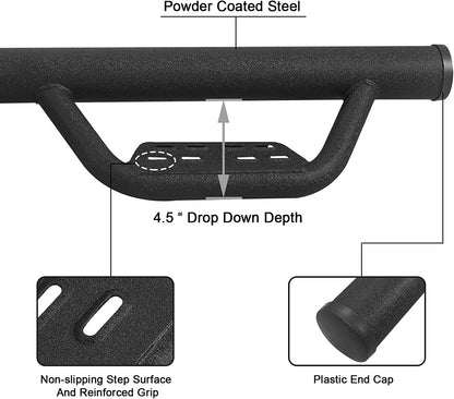 Drop Down Style Running Boards Compatible with 2007-2018 Jeep Wrangler Jk Jku Unlimited 4 Doors - OMOTOR