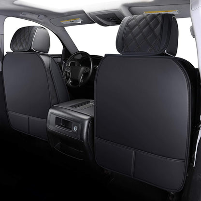 Seat Covers for Truck Chevy Chevrolet Silverado GMC Sierra Pickup 2007-2024 1500 2500HD 3500HD Trail Boss Z71 Crew Double Extended Cab Waterproof Leather Protectors (Full Set, Black) - OMOTOR