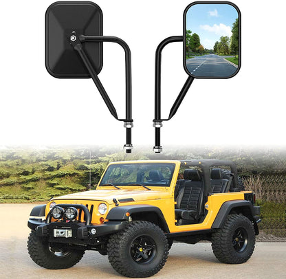 Door Off Mirror Compatible with Jeep Wrangler JK JL & Unlimited, Wider View Easy-Install - OMOTOR