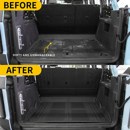 Fit 2021 2022 2023 Ford Bronco Trunk Mat Floor Mats Cargo Liner for 2023 Ford Bronco Accessories 4 Door(Trunk Mat+Floor Mats+Rear Backrest Mats) - OMOTOR