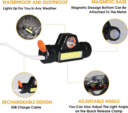 Roll Bar Grab Handles Rechargeable Car Interior Illumination Light with 2 Modes, 2 Pack for  UTV - OMOTOR