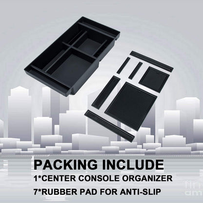 Center Console Organizer Tray Compatible with (2019-2022) Chevy Silverado 1500/GMC Sierra 1500 and 2020-2023 Silverado/Sierra 2500/3500 HD - Full Console w/Bucket Seats ONLY，Black trim - OMOTOR