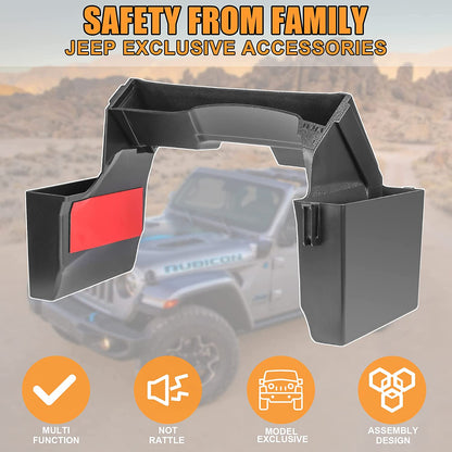 Upgrade Gear Tray for Jeep Wrangler JL JLU 2018-2023 & Gladiator JT 2020-2023, Gear Shift Organizer, Wrangler, Gladiator Accessories, 3 PCS Assembly (Not for JK) - OMOTOR
