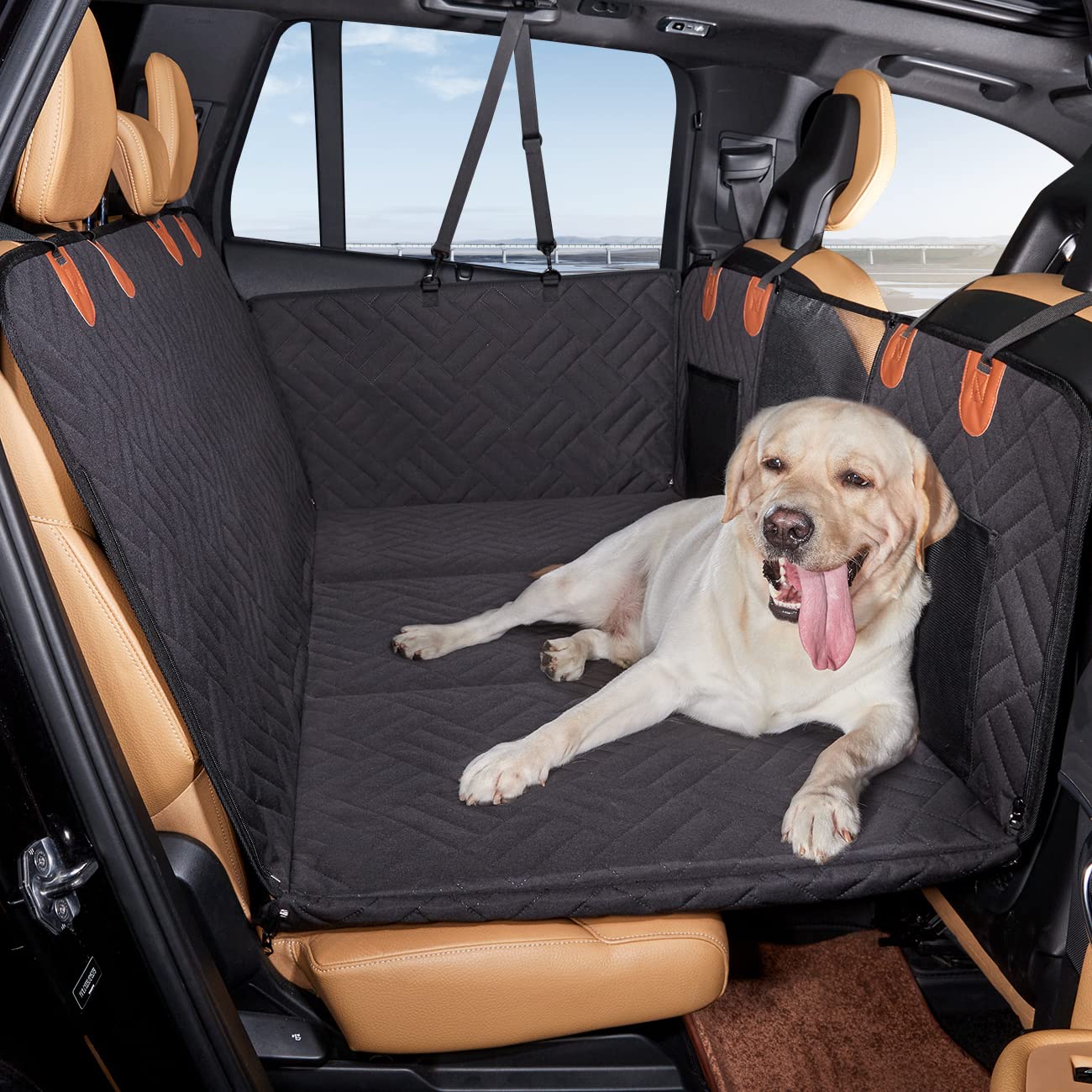 Back Seat Extender Dog Car Seat Cover Camping Air Mattress Hammock Travel Bed Non Inflatable Car Bed Mattress for Car SUV Truck Black