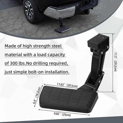 PT392-34140 Retractable Truck Bed Step Compatible with Toyota 14-21 Tundra (2014 2015 2016 2017 2018 2019 2020 2021) Folding Rear Bumper Tailgate Step Replace# PT392-34140 75316-01A - OMOTOR