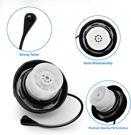 Professional Gas Cap, Fuel Cap by Weuaste, Gas Cap Replacement for Dodge 2000-2019, Ram 1500 2500 3500, Jeep Wrangler JK 2003-2018, Charger, Challenger, Dart, Durango, Journey, Nitro, Grand Caravan - OMOTOR
