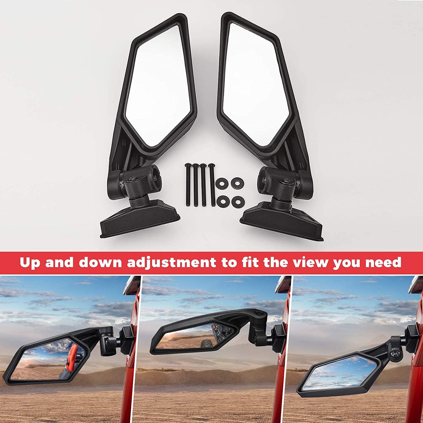 Maverick X3 Side Mirrors Upgraded 360 Degree Mirrors - OMOTOR