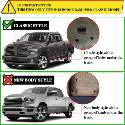 6 Inches Running Boards for 2009-2018 Dodge Ram 1500 Crew Cab(Including 2019-2023 Classic)/10-24 Ram 2500/3500, Running Boards & Steps for A Dodge Ram 1500 - OMOTOR