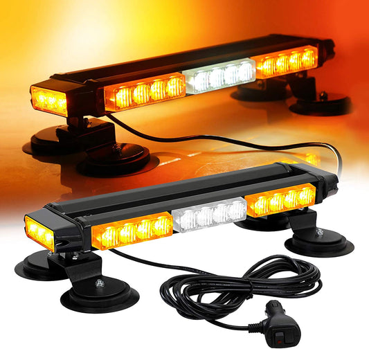 26 Flashing Modes LED Strobe Flashing 16.8" Light Bar w/ Magnetic Base - OMOTOR