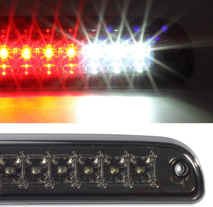 Red/White 12 LED Smoke Lens Chrome Housing Tail High Mount 3rd Third Brake Light Cargo Lamp Waterproof Replacement for Ford F-250 F-350 F-450 F-550 Super Duty 1999-2016 /Ford Ranger 1993-2011 - OMOTOR