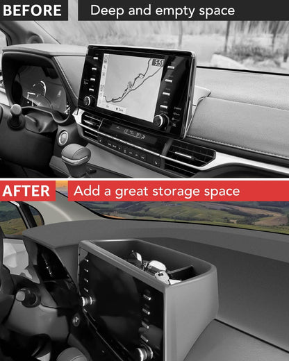 Center Console Dash Storage Tray for 2021 2022 Toyota Sienna Dashboard Organizer Insert Sunglass Holder Container Accessories - OMOTOR