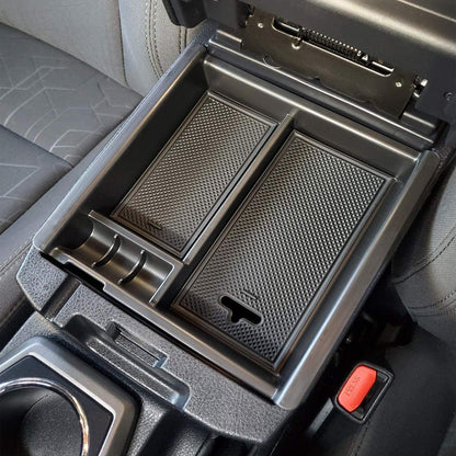 Center Console Accessory Organizer Compatible with Toyota Tacoma 2016 2017 2018 2019 2020 2021 2022 2023, ABS Material Armrest Box Insert Tray (Black Trim) - OMOTOR