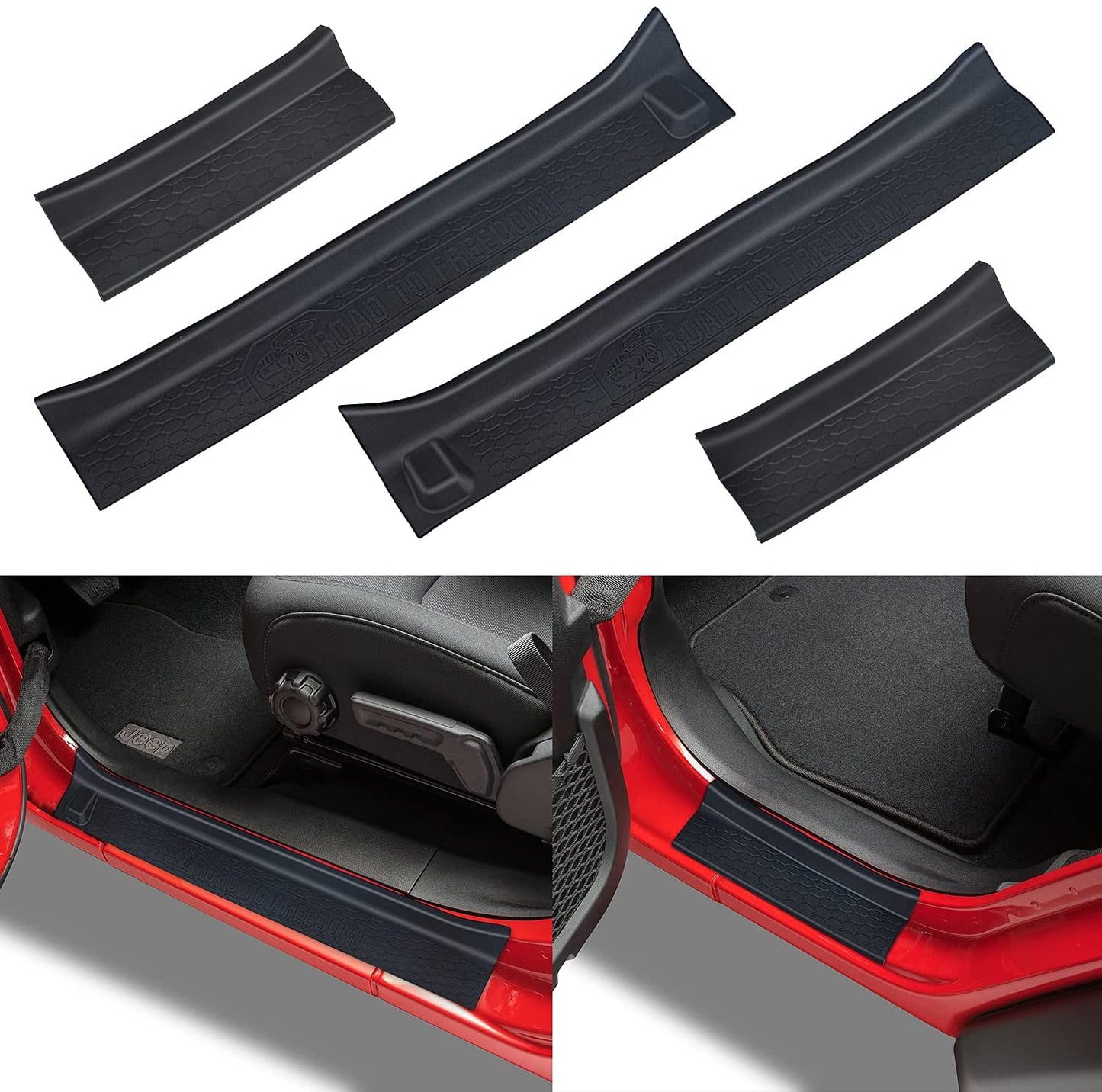 Door Sill Guards Kit Compatible 2018-2021 Jeep Wrangler JL / Jeep Gladiator JT Accessories Parts