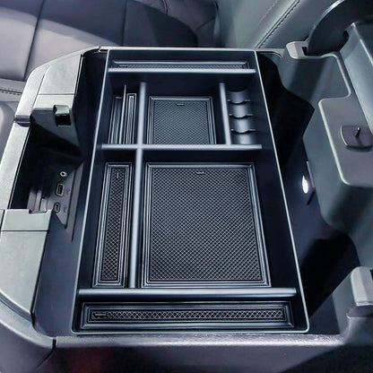 Center Console Organizer Tray Compatible with (2019-2022) Chevy Silverado 1500/GMC Sierra 1500 and 2020-2023 Silverado/Sierra 2500/3500 HD - Full Console w/Bucket Seats ONLY，Black trim - OMOTOR