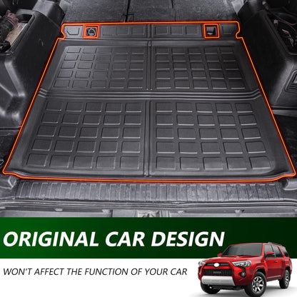 Trunk Mat Backrest Mat Compatible with 2010-2024 Toyota 4Runner 5-Seater Cargo Mat Backrest Mat Replacement for 10-23 4Runner Accessories (Only Fit W/O Sliding Tray) (Cargo Mat+Backrest Mat) - OMOTOR