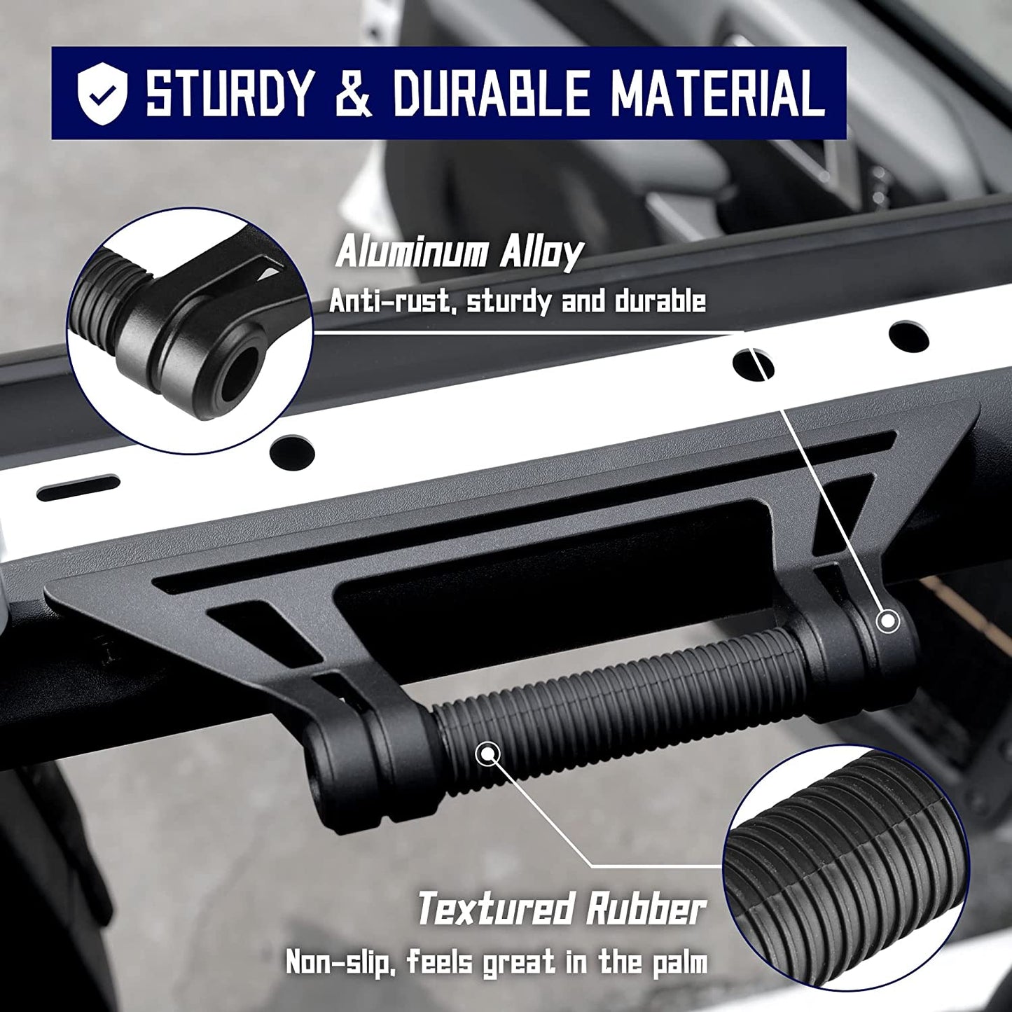 2 Pack Aluminum Alloy Roll Bar Grab Handles Compatible with Ford Bronco 2021+