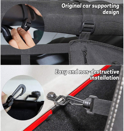 Trunk Storage Bag with Multi-Pockets Tool Kits Seat Back Organizers for Jeep JK JKU JL JLU Sahara Sport Rubicon - OMOTOR