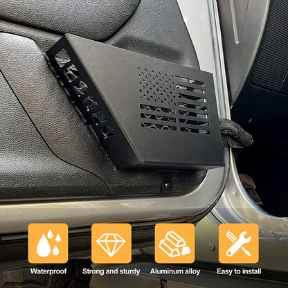 Metal Front Door Storage Box, Door Side Insert Organizer Box Pockets for 2007-2018 Jeep Wrangler JK 2/4 Door 2pcs(Black) - OMOTOR