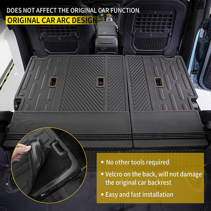 Fit 2021 2022 2023 Ford Bronco Trunk Mat Floor Mats Cargo Liner for 2023 Ford Bronco Accessories 4 Door(Trunk Mat+Floor Mats+Rear Backrest Mats) - OMOTOR