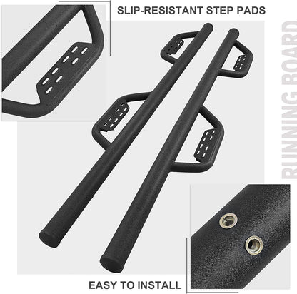 Drop Down Style Running Boards Compatible with 2007-2018 Jeep Wrangler Jk Jku Unlimited 4 Doors - OMOTOR