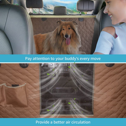 Dog Seat Covers for Trucks, Waterpfoof Dog Hammock for Truck Machine Washable and Non Slip Backseat Dog Cover for Car Compatible with F150 F250 Silverado Sierra Tundra and Crew Cab - OMOTOR
