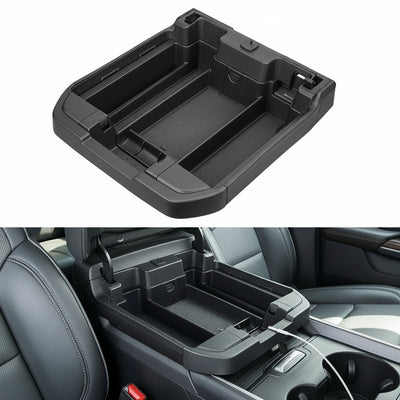 Full-Size Center Console Tray Compatible with 2019-2022 Chevy Silverado/GMC Sierra 1500 and 2020-2023 Silverado/Sierra 2500HD 3500HD (Full Console w/Bucket Seats ONLY)