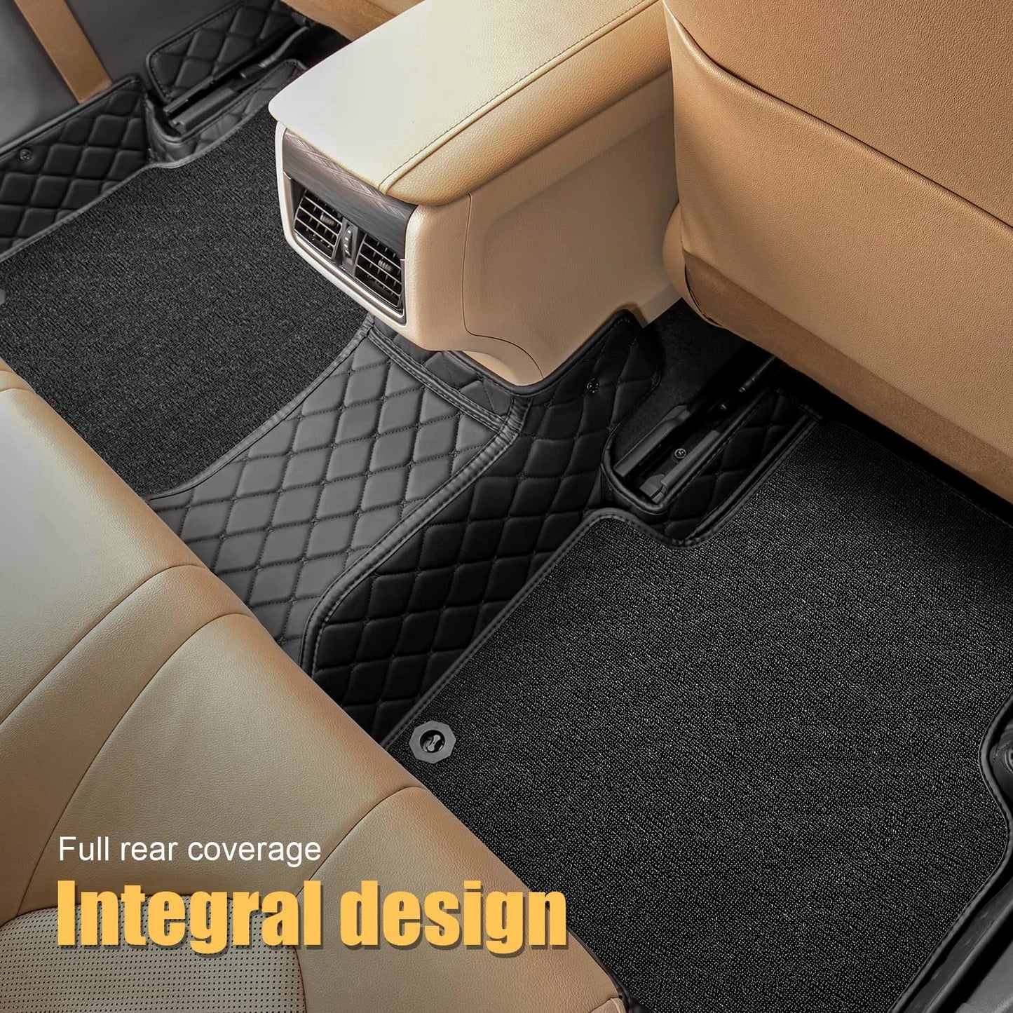 Leather Car Floor Mats for Toyota Camry 2018-2023,Waterproof & Dustproof & All Weather Camry Floor Liner(Black)