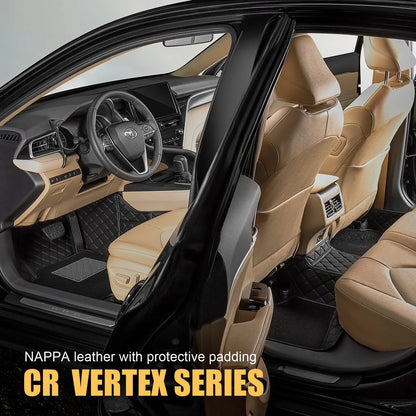 Leather Car Floor Mats for Toyota Camry 2018-2023,Waterproof & Dustproof & All Weather Camry Floor Liner(Black) - OMOTOR